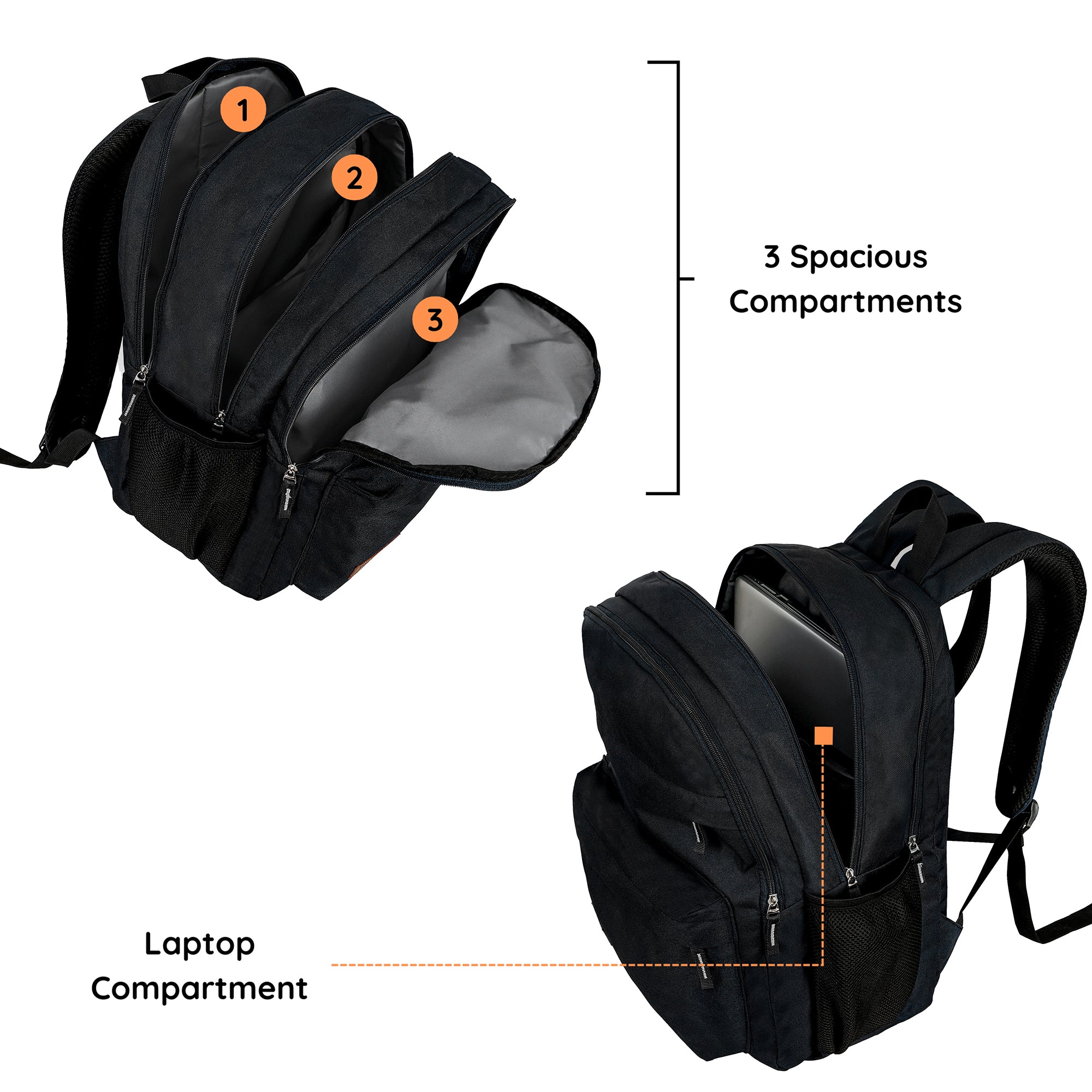 Kamron Series 3 Casual Backpack - 42 ltrs (Black)