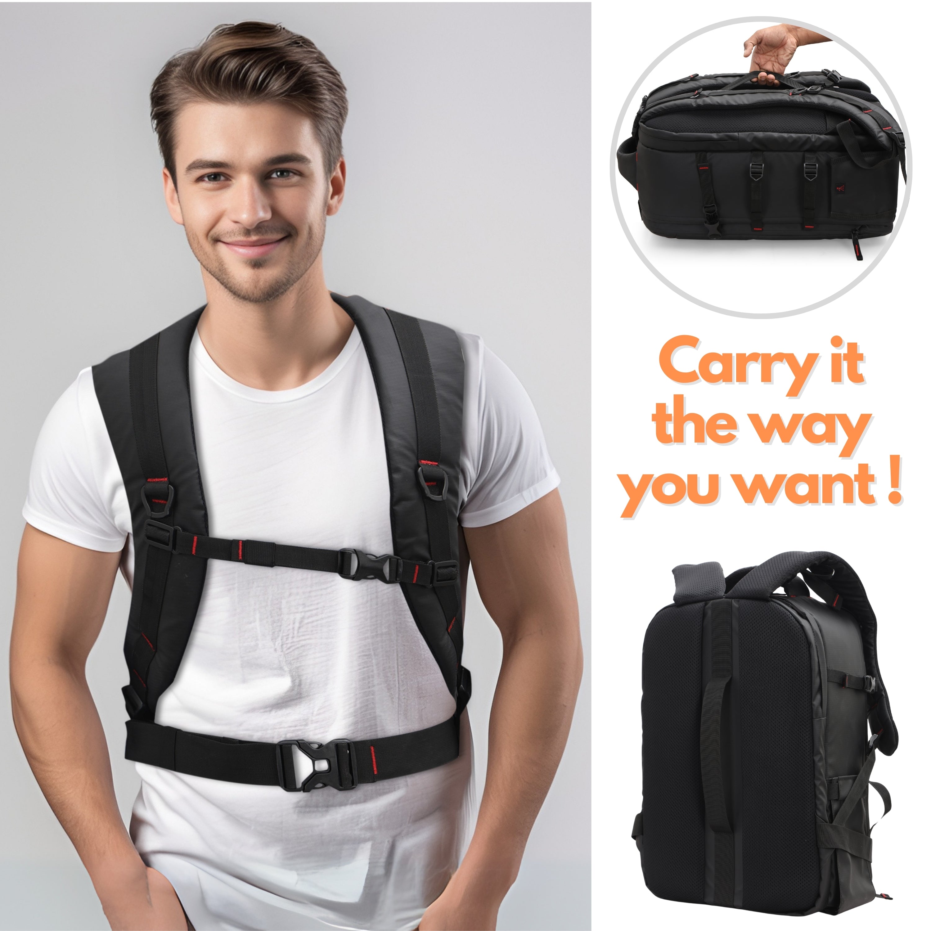 Kamron Tough BP Lite Combo with Waist Pouch Waterproof DSLR Backpack Camera Backpack
