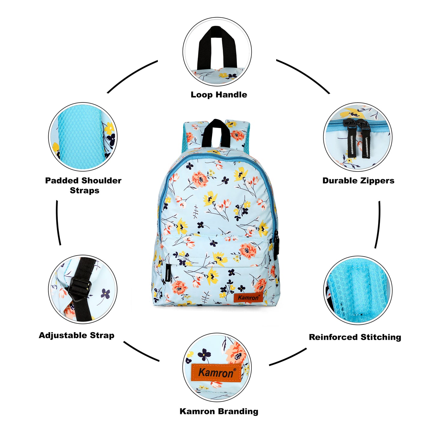 Kamron Casual Backpacks - 1 Compartment (Light Blue)