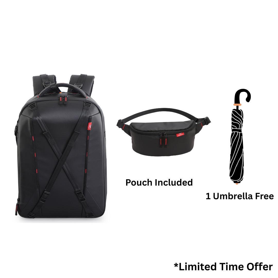 Kamron Tough BP Lite 2.0 Combo with Waist Pouch Waterproof DSLR Backpack Camera Backpack