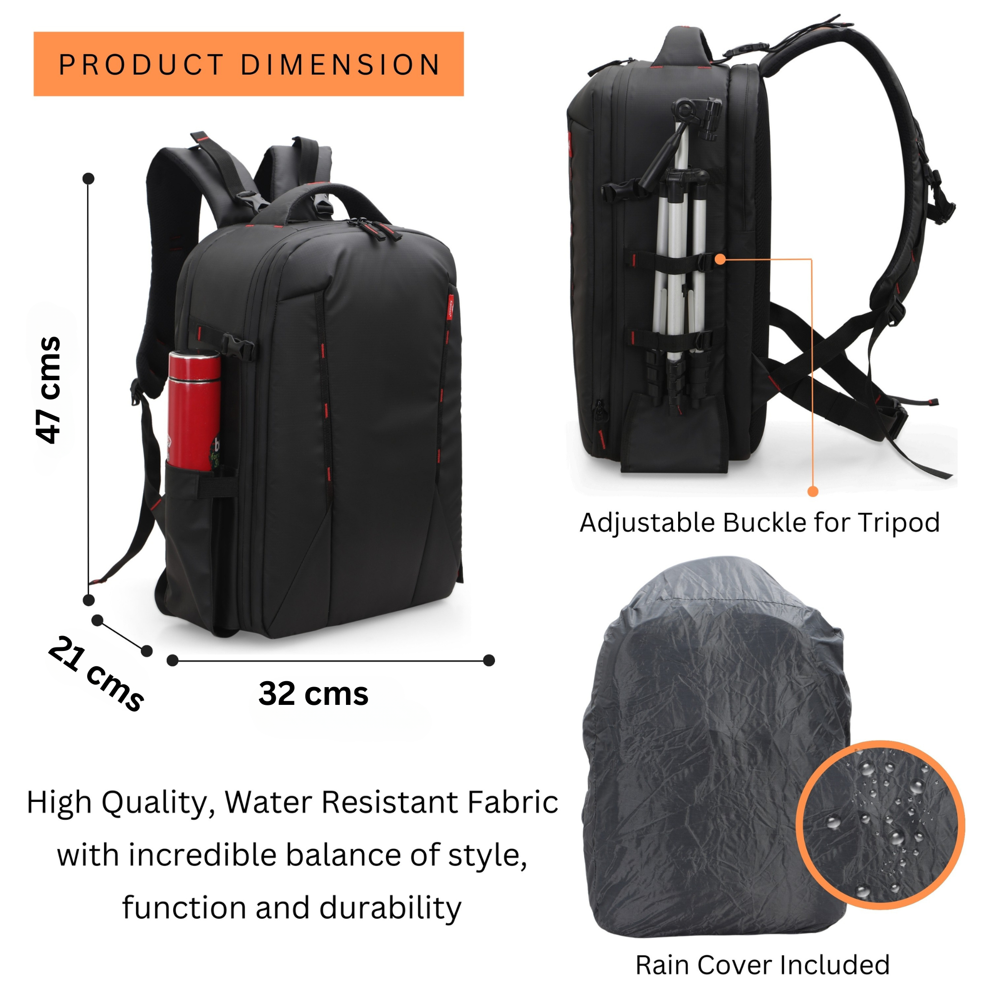 Kamron Tough BP Lite Combo with Waist Pouch Waterproof DSLR Backpack Camera Backpack